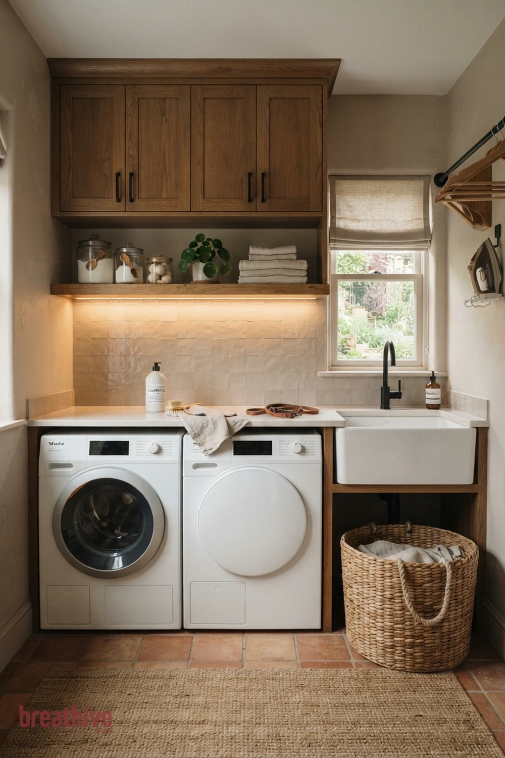 Install Task Lighting Under Upper Cabinets in a thoughtful laundry room