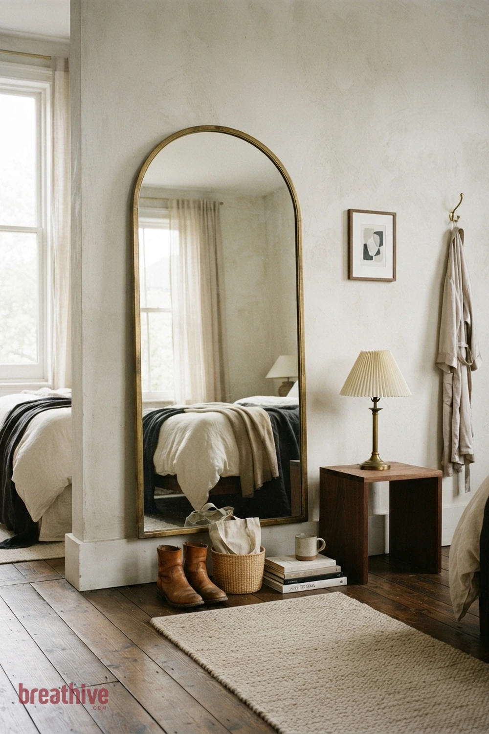 A Full-Length Mirror With Good Light in a luxury bedroom