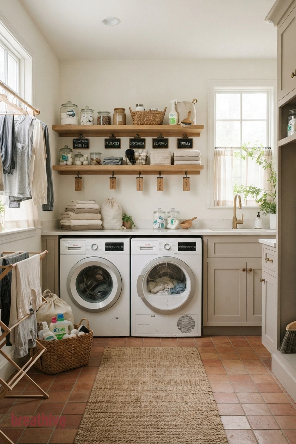 Use Labels That Can Change With Routines in a thoughtful laundry room
