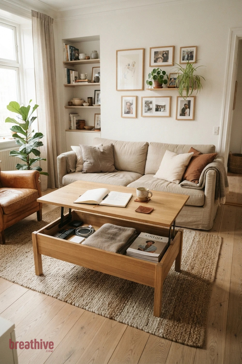 Storage Table With Lift-Up Top in a thoughtful living room
