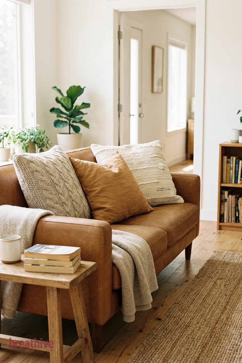 Layer Pillows by Texture Rather Than Pattern Alone in a cozy living room