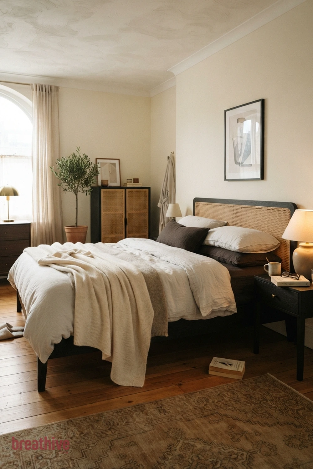 A Cashmere-Feel Throw in a luxury bedroom