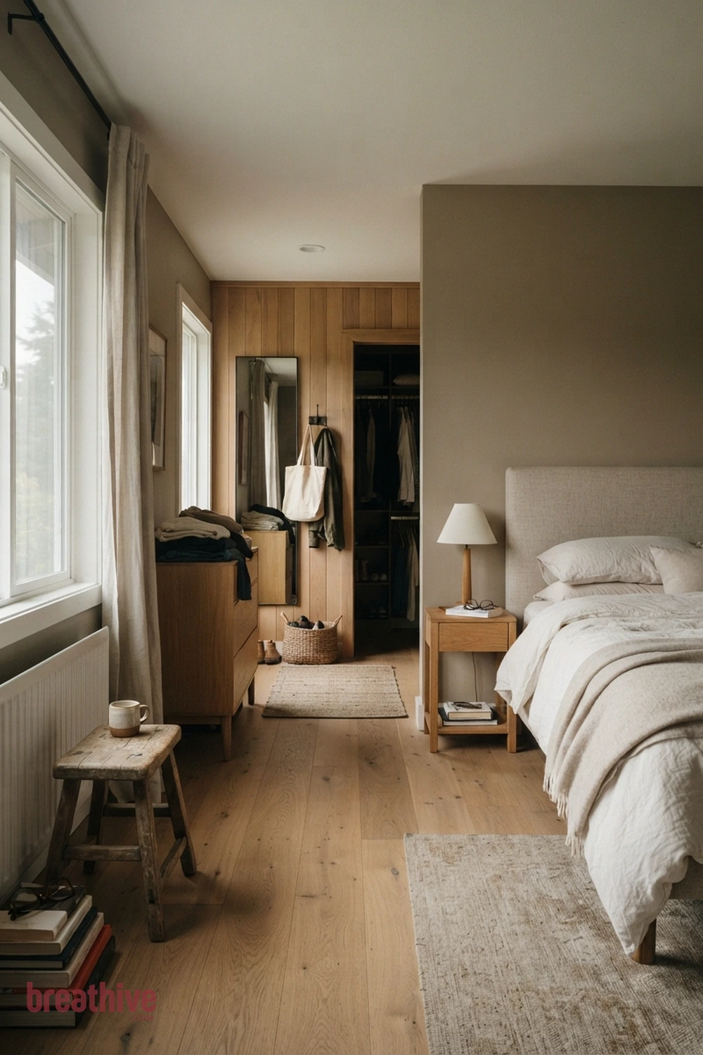 Keep the Path to the Closet Clear in a thoughtful bedroom