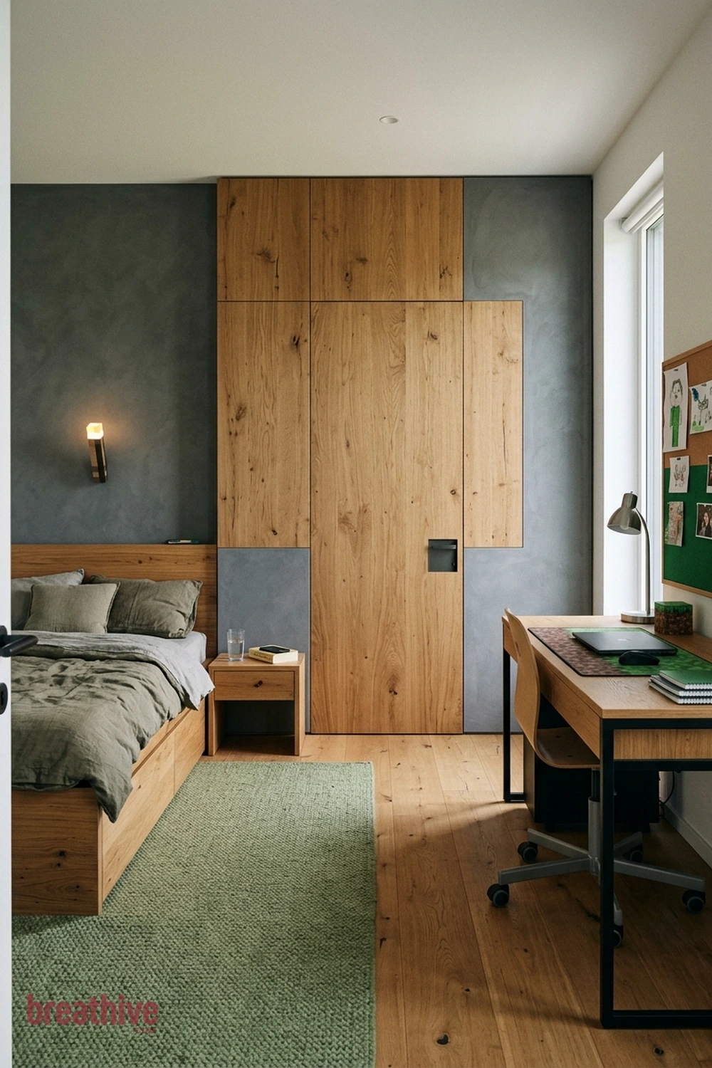 Build a Hidden Storage Door in a minecraft bedroom