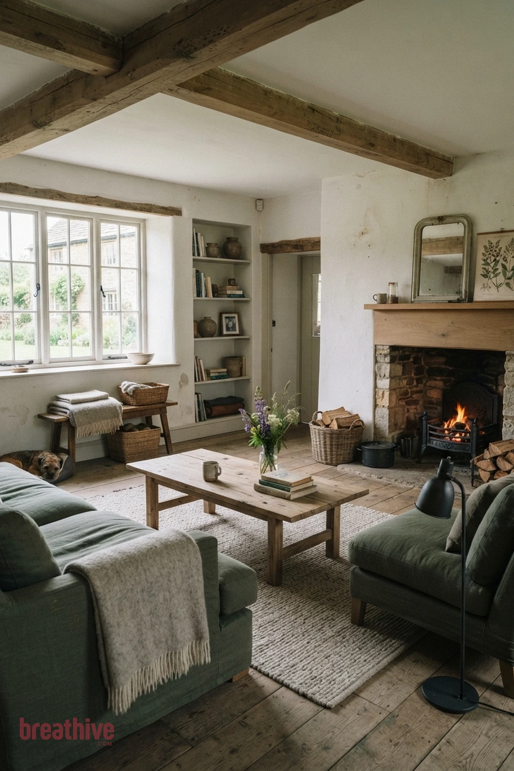 Choose Low Furniture for an Airier View in a farmhouse living room