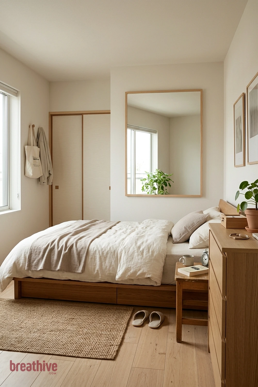 Add a Mirror Where It Reflects Daylight in a japanese bedroom