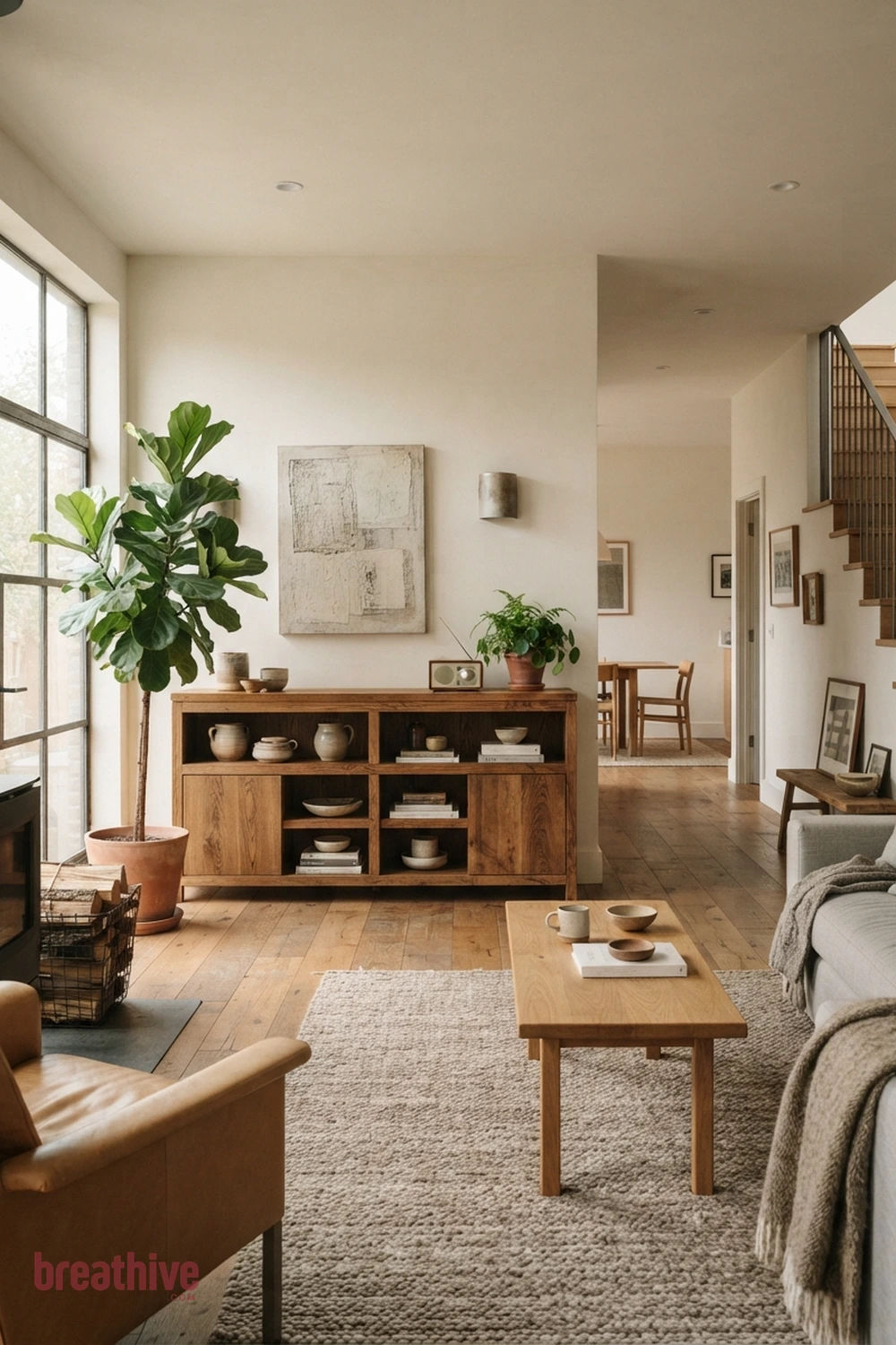 Use Warm Wood to Soften Modern Lines in a thoughtful home decor