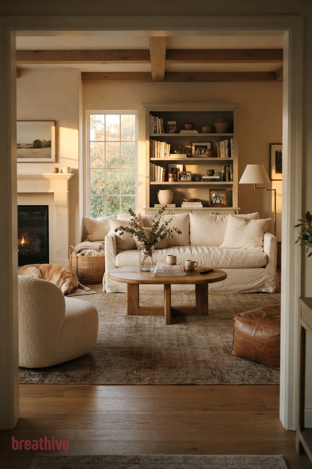 Use Slipcovers for a Relaxed Family Room in a thoughtful living room