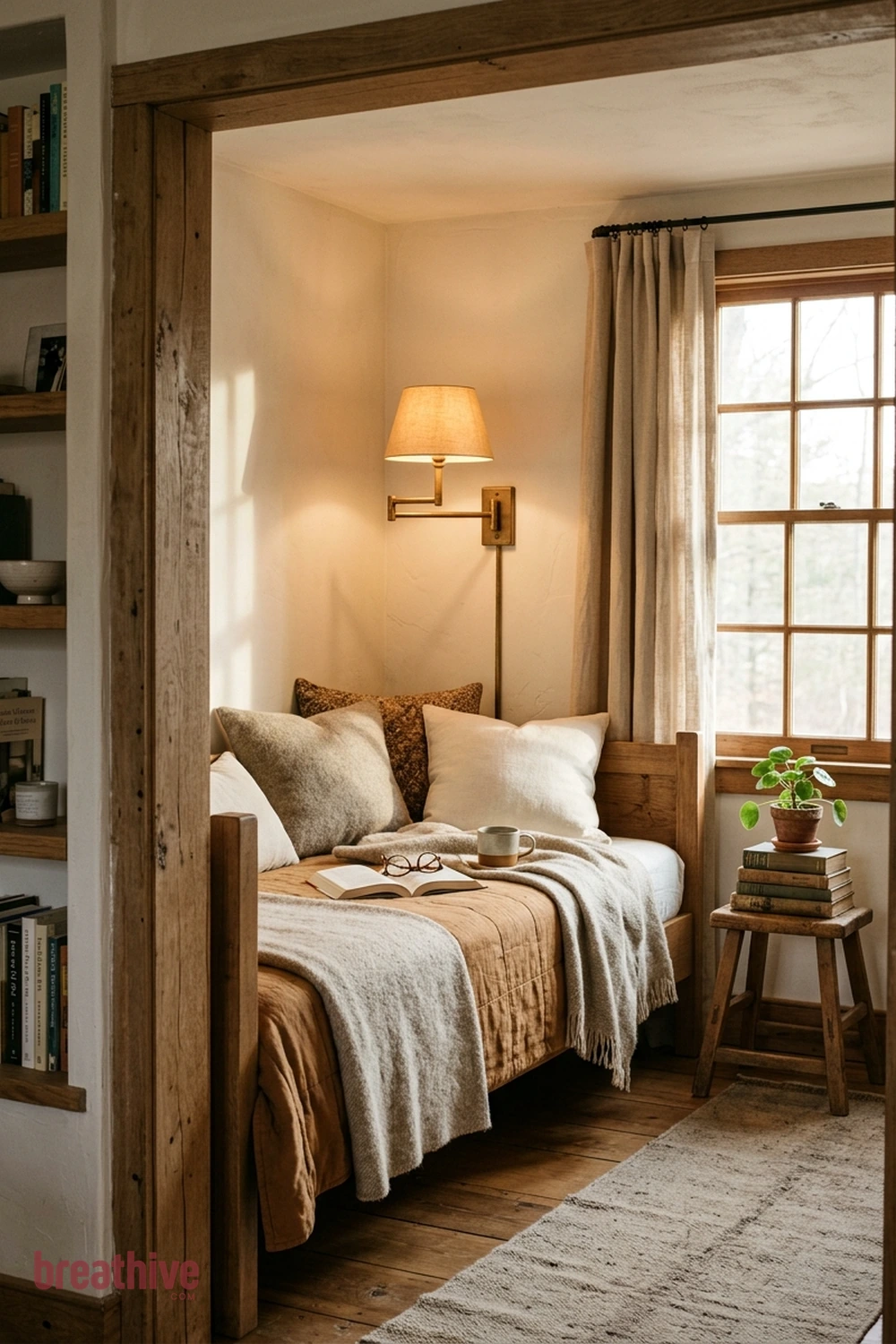 Add a Sconce Above a Daybed in a cozy reading nook