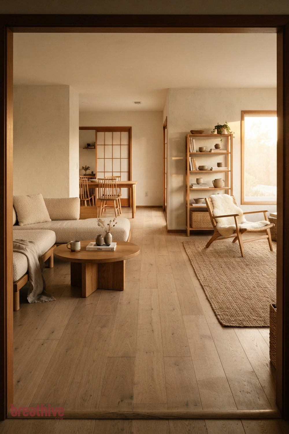 Keep Walkways Wider Than the Furniture Gaps in a japandi living room