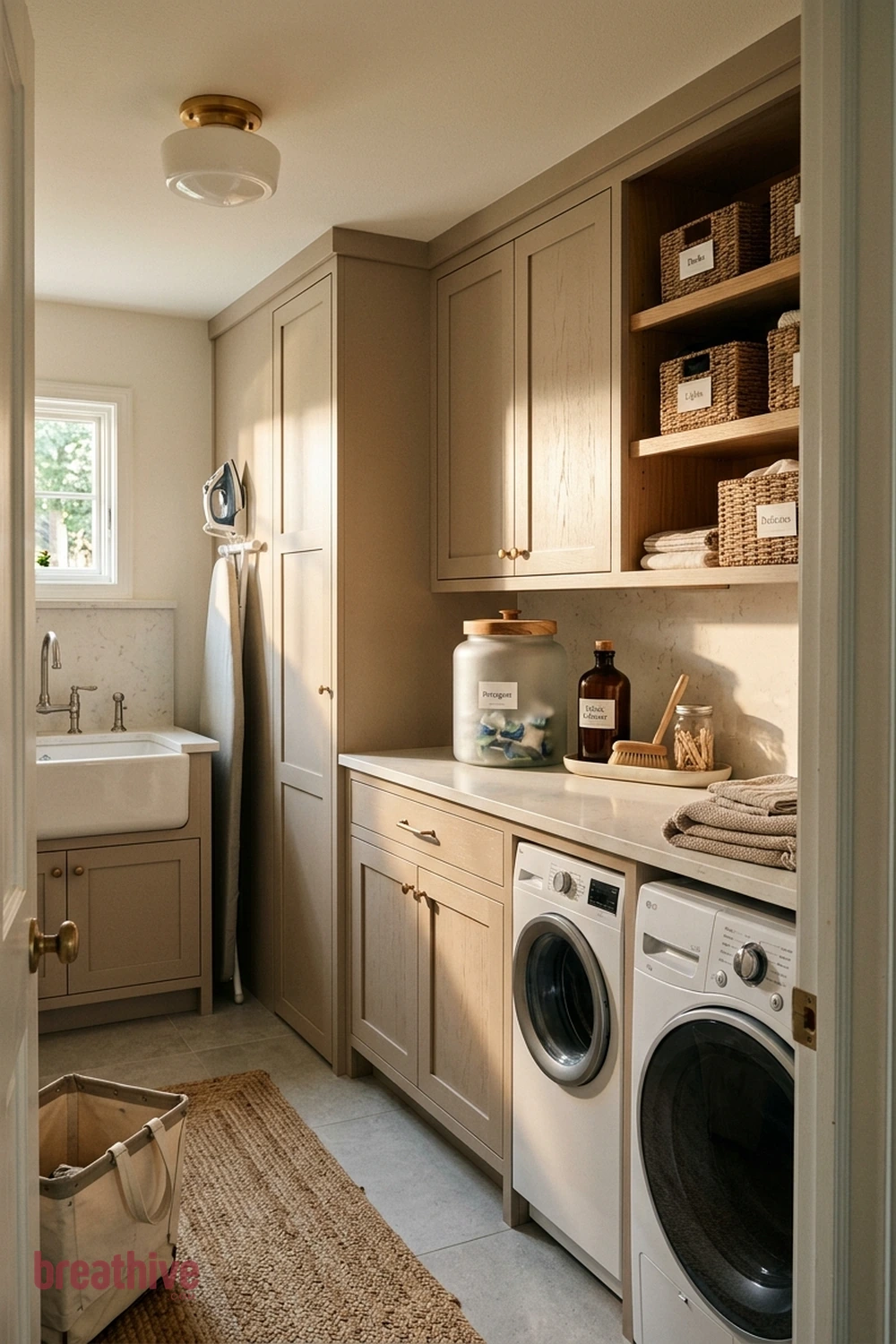 Keep Detergent in Safe, Closed Storage in a thoughtful laundry room