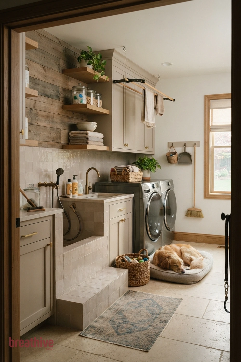 Create a Pet-Wash Zone When Space Allows in a thoughtful laundry room