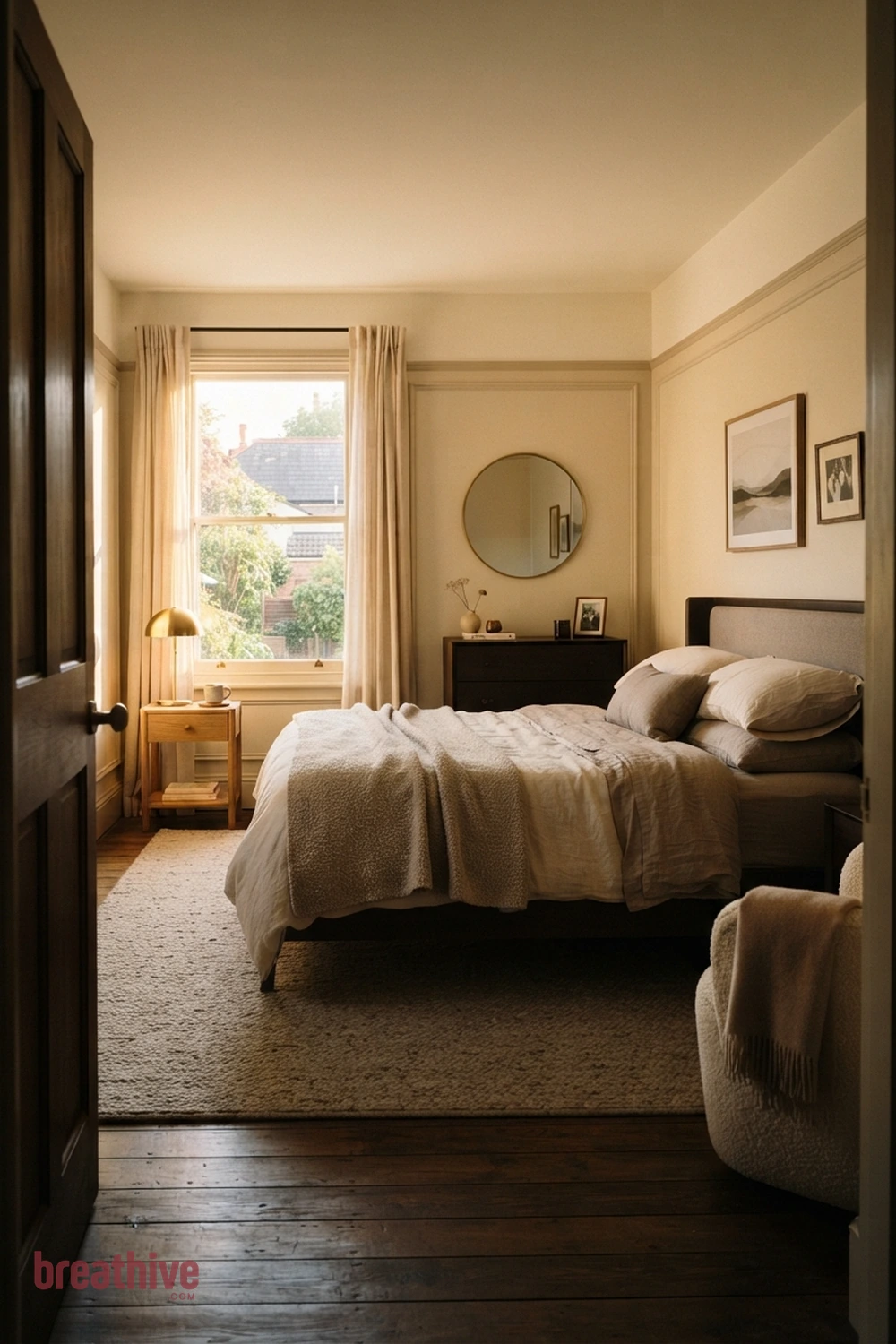 Paint Trim and Walls in Related Tones in a luxury bedroom