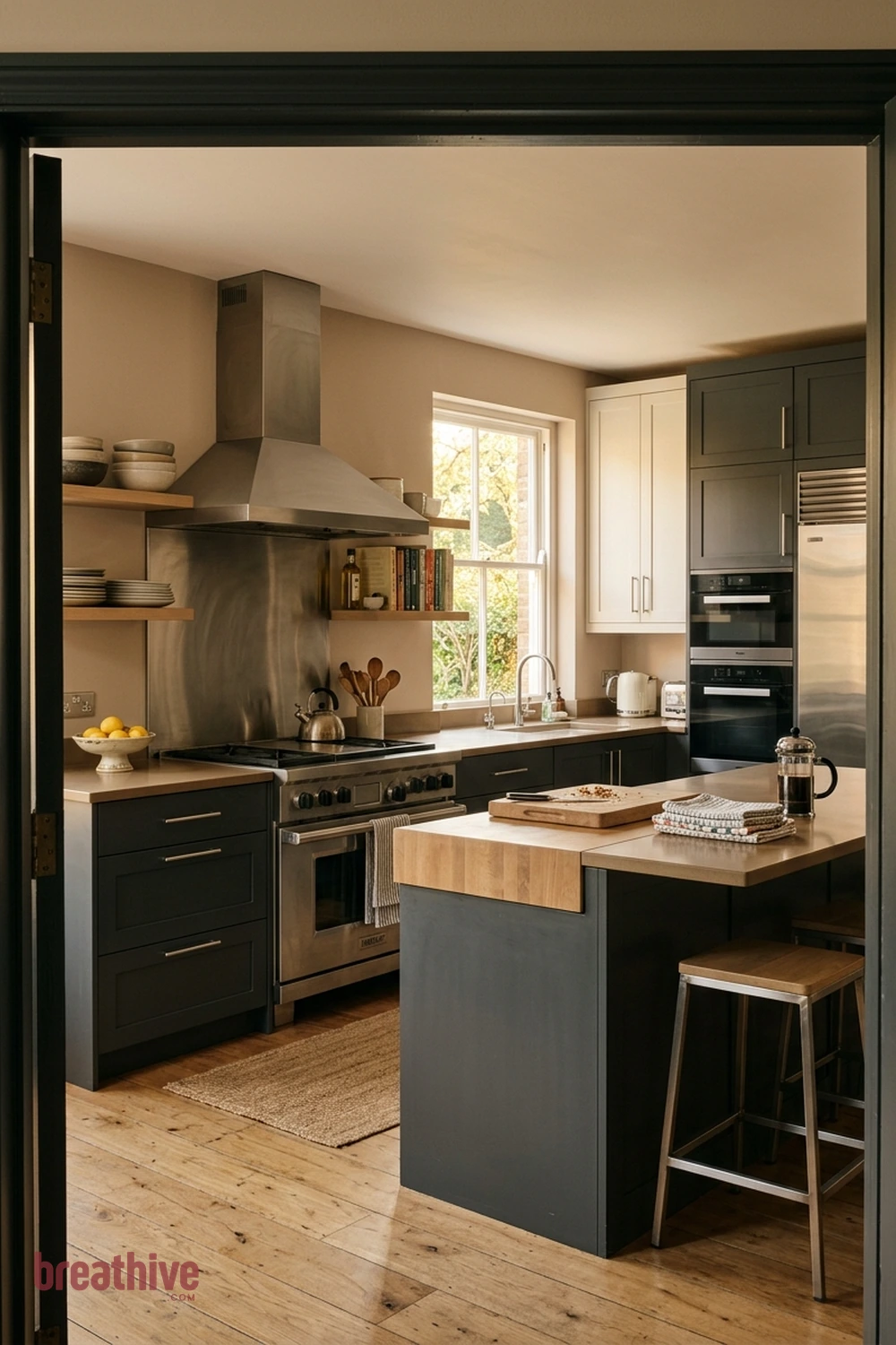 Graphite With Brushed Steel in a thoughtful kitchen