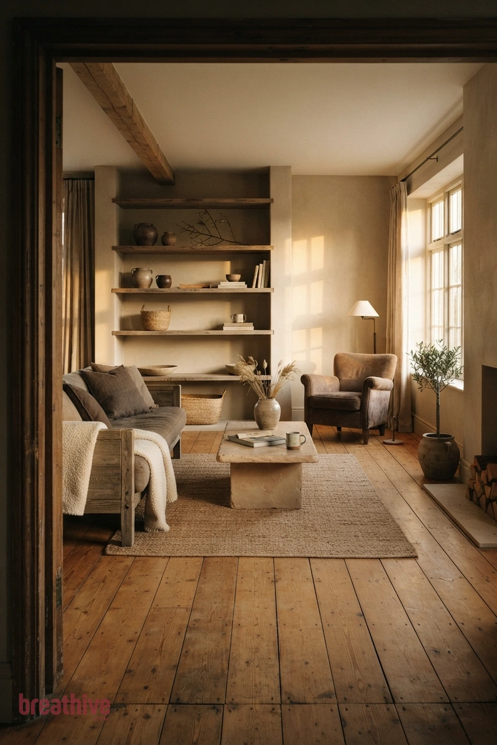 Keep Walkways Wider Than the Furniture Gaps in a wabi-sabi living room