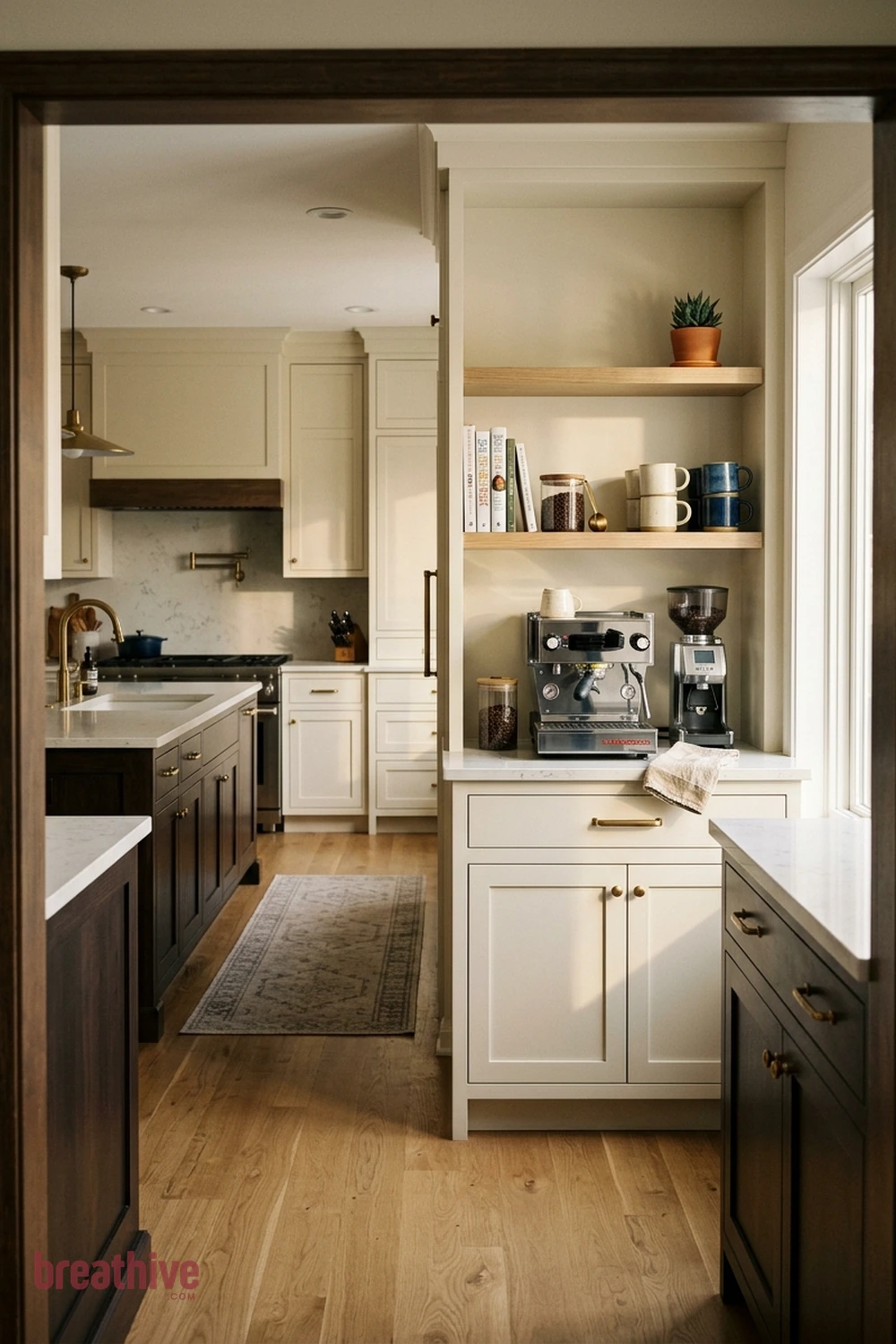 Create a Coffee Station Away From the Main Prep Zone in a luxury kitchen