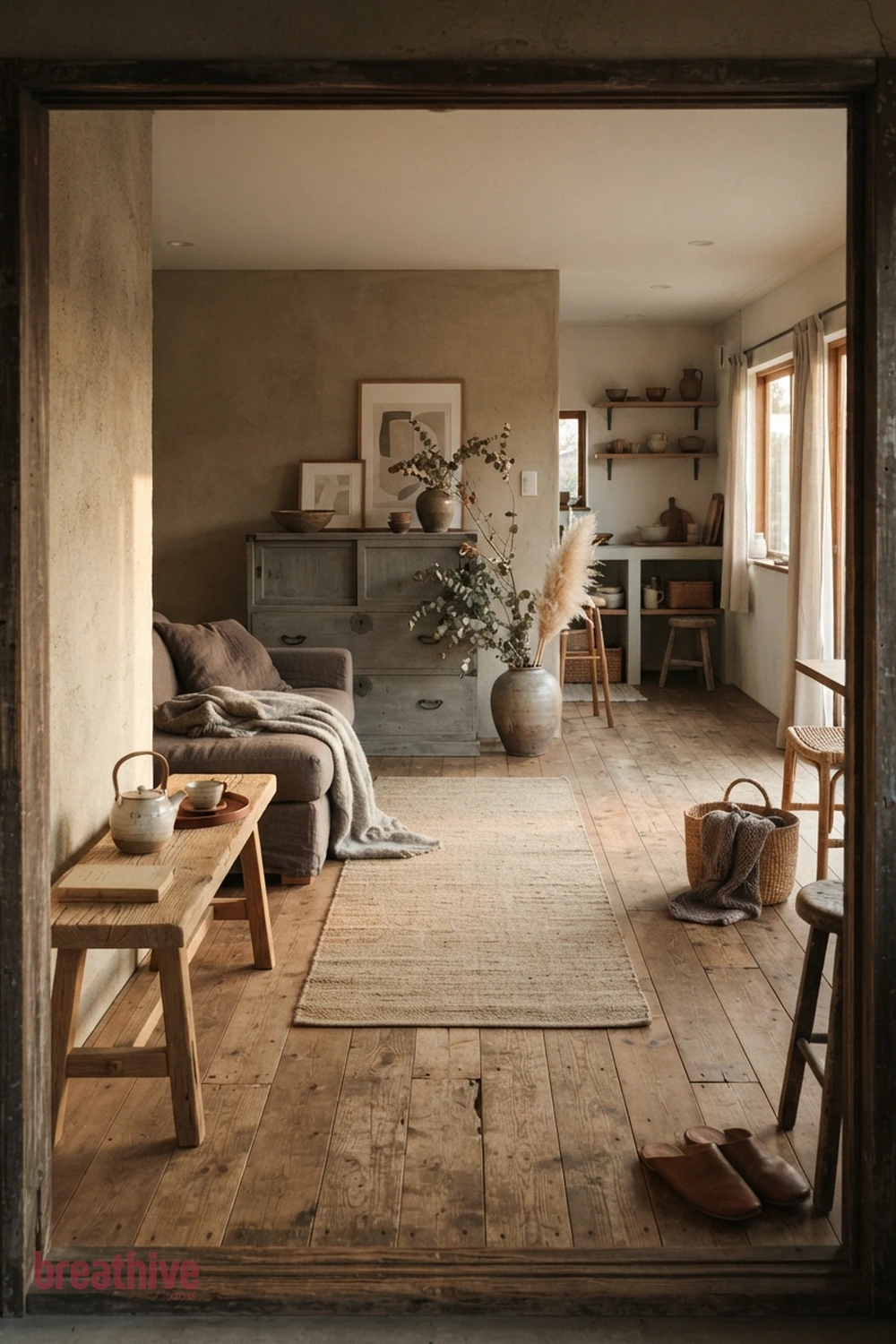 Keep Walkways Wider Than the Furniture Gaps in a wabi-sabi home decor
