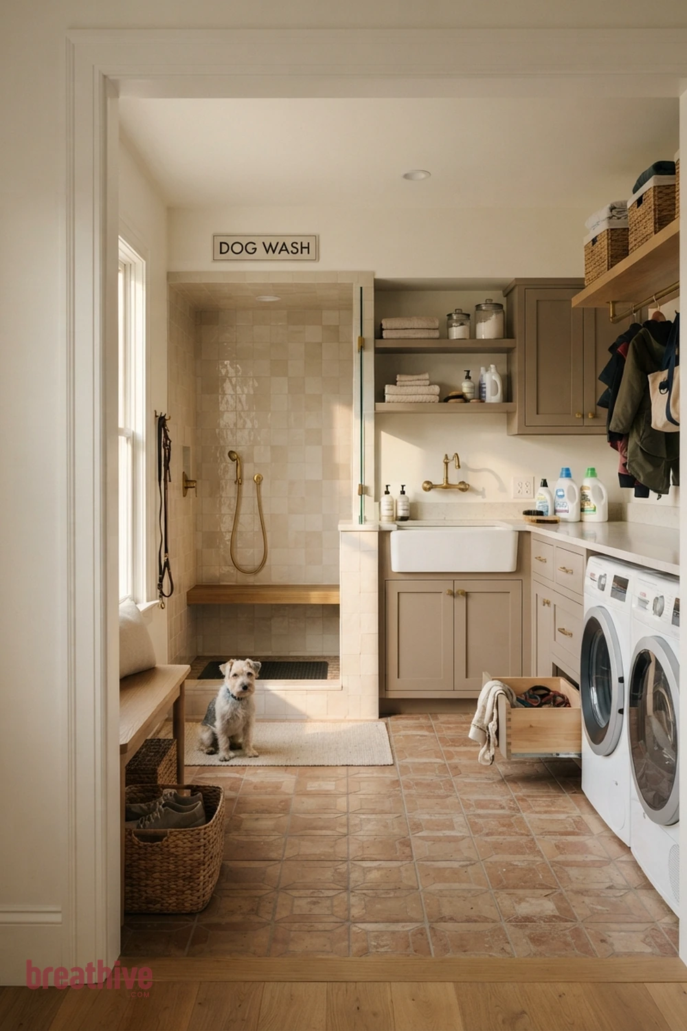 Create a Pet-Wash Zone When Space Allows in a thoughtful laundry room