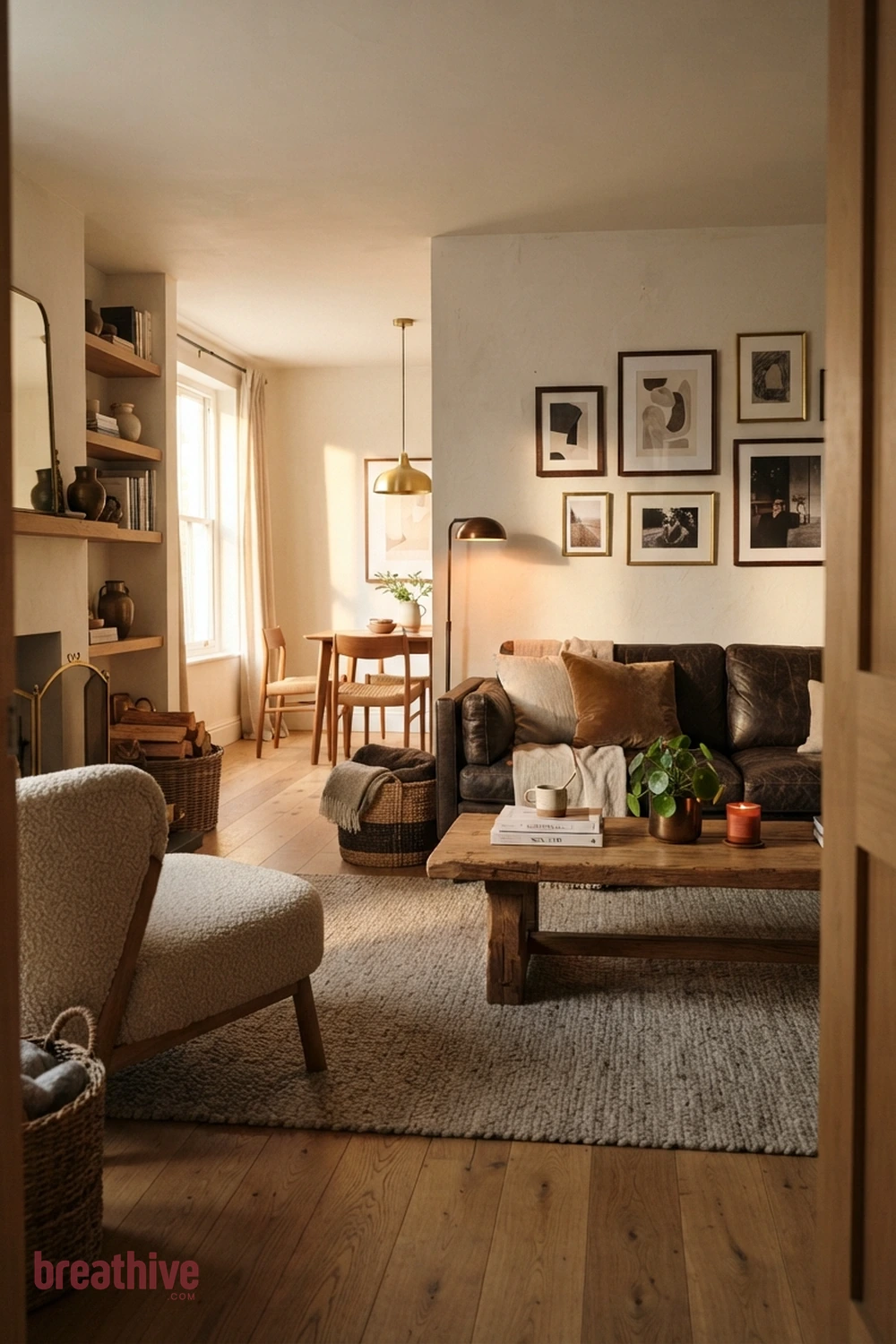 Espresso, Oatmeal, and Bronze in a thoughtful living room